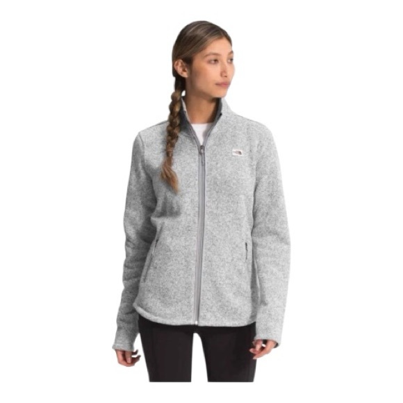 The North Face Women’s Light Grey Crescent Full Zip Fleece Jacket Medium - Picture 1 of 15